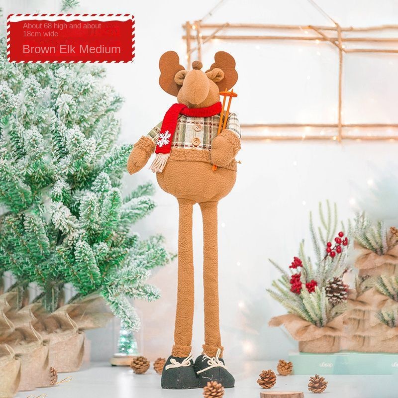Christmas Stretch Hem Tabletop Santa Decoration Doll Reindeer Christmas Plush Snowman Figurine Ornament — image 7