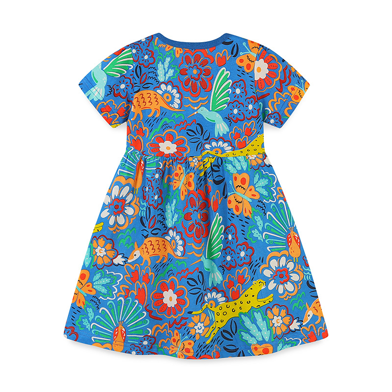 Cartoon animal print girls' dress — image 3