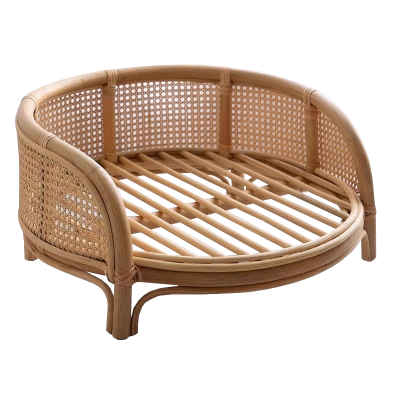 Cama de mimbre natural para perros y gatos, cuna Teddy, cuna Princesa — imagen 1