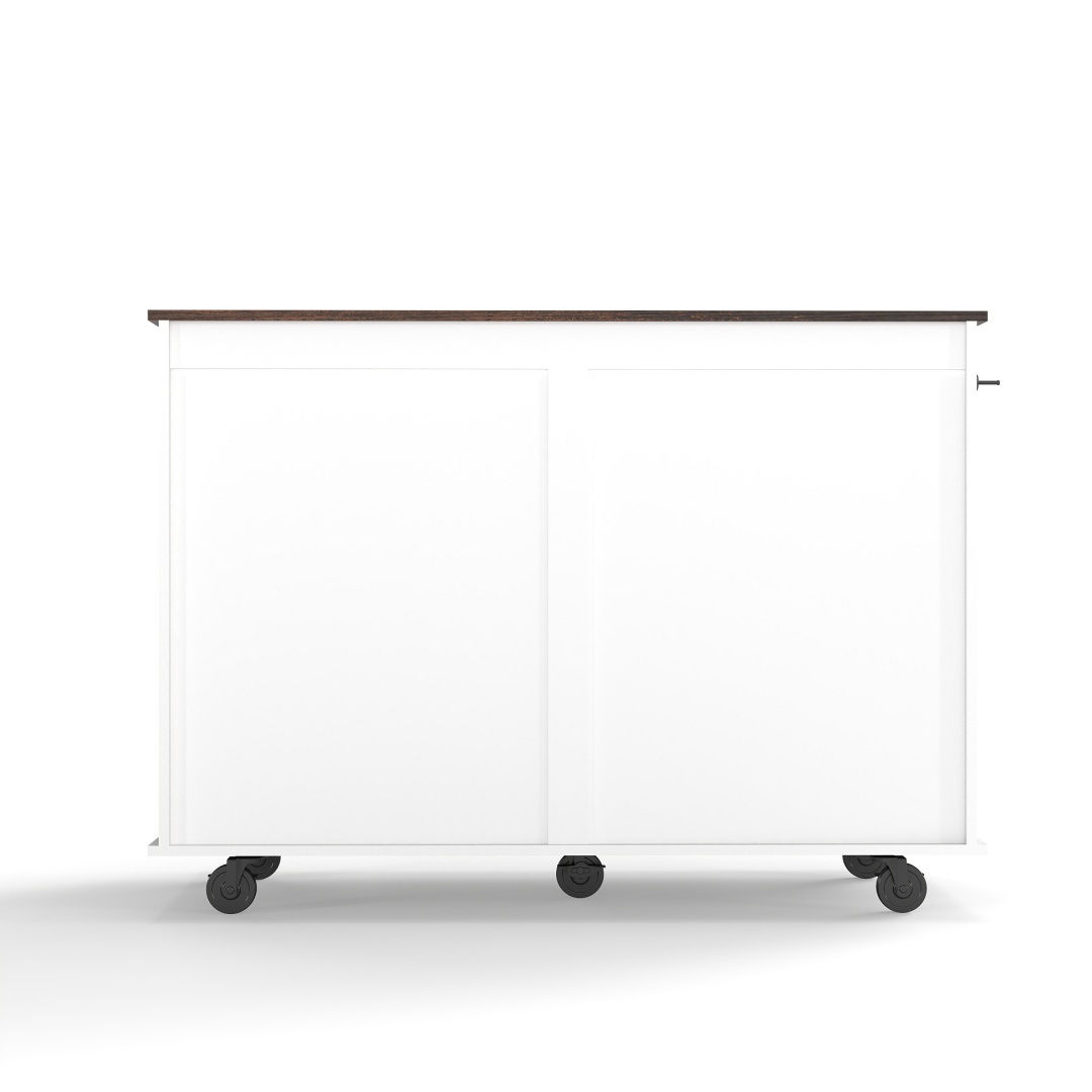 47.2 Mobile Dog Crate With Flip-Top Feeding Door, Dual-Access & 5 Caster System 2 Locking, Side Hooks - Multi-Functional Pet Kennel, double Dog Crate Furniture — image 6