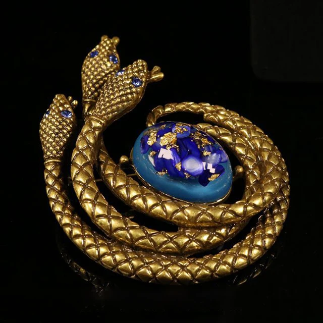 Vintage Creative Snake and Flower spilla gioielli da donna spille regali di gioielli con ciondoli per feste — image 7