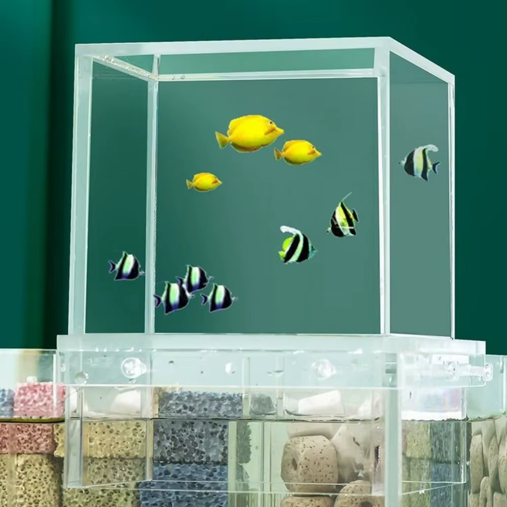 Landscaping Negative Pressure Fish Tank Unique Eye-catching Acrylic Suspended Fish Tank Easy to Install — image 2