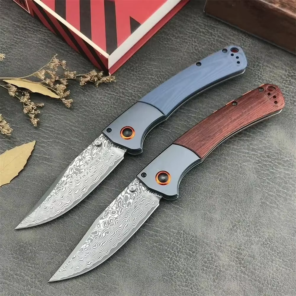 BM 15080 Folding EDC Knives Damascus/S30V Blade Wood/G10 Handles Hunting EDC Outdoor Camping Survival Tactical Pocket Multitools — image 2