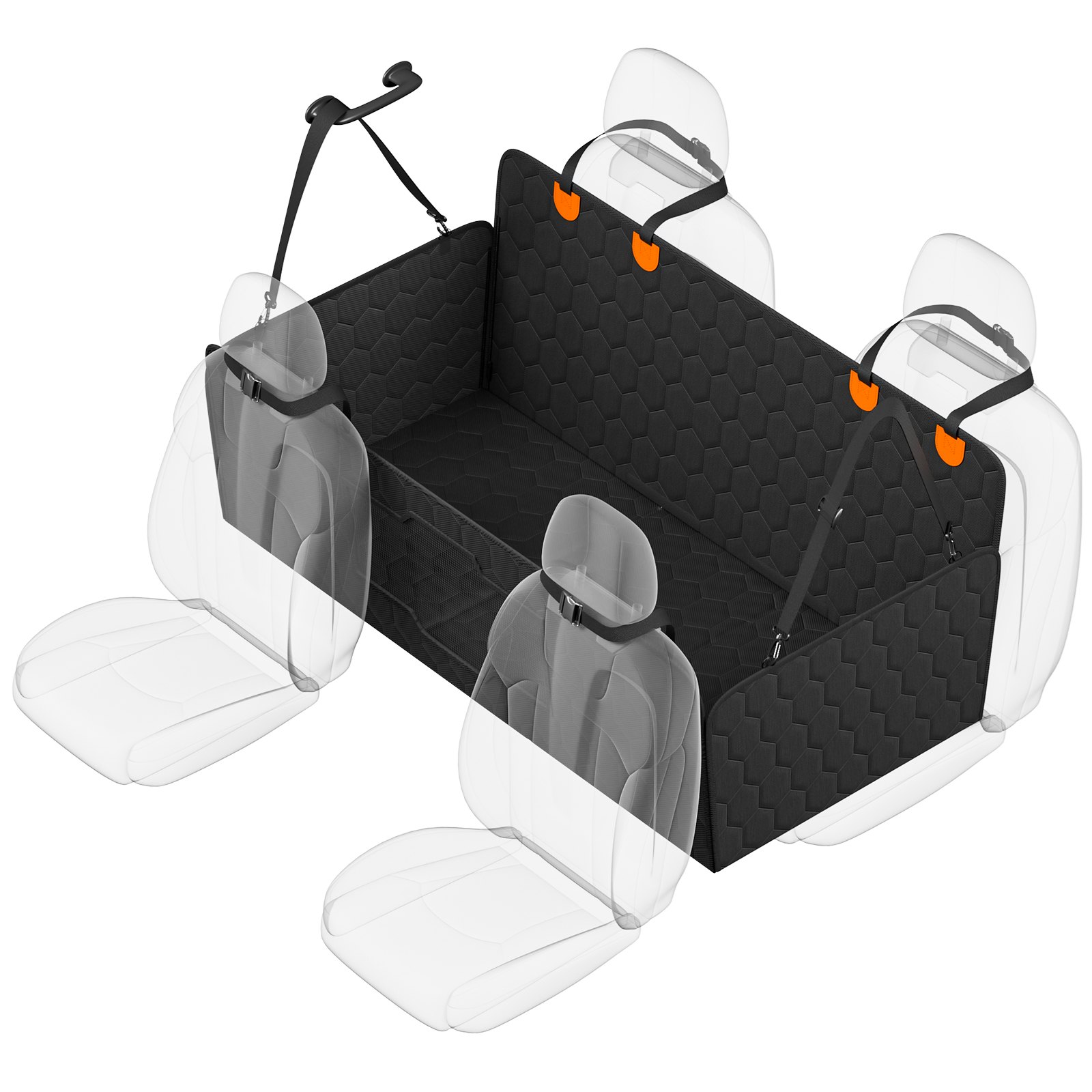 Cubierta para asiento trasero de auto VEVOR 54 x 25,6 pulgadas impermeable 600D para perros — imagen 3