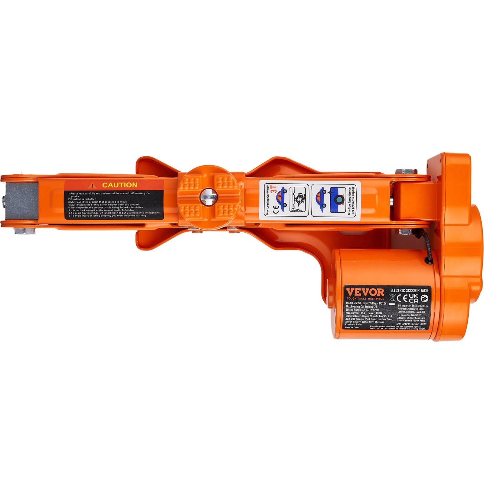 VEVOR Electric Car Jack, 3 Tons 6600 Lbs Scissor Jack With Electric Impact Wrench, 12V Car Jack With Double Saddles With Remote Control, Portable Car Jack Lifting For Sedan, SUV, Truck Tire Change — imagen 7