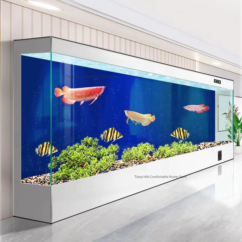 Acuario de Vidrio Ecológico Luxe Nórdico para Salón o Entrada - Diseño Italiano Minimalista Blanco Ultra — imagen 3