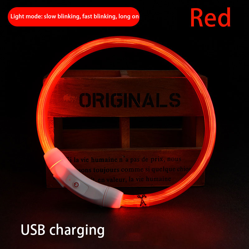Collar Luminoso para Mascotas Collar de Mascota Carga USB DIY Collar de Perro Luminoso Collar de Cuello Seguro para Caminar con Perros — imagen 8