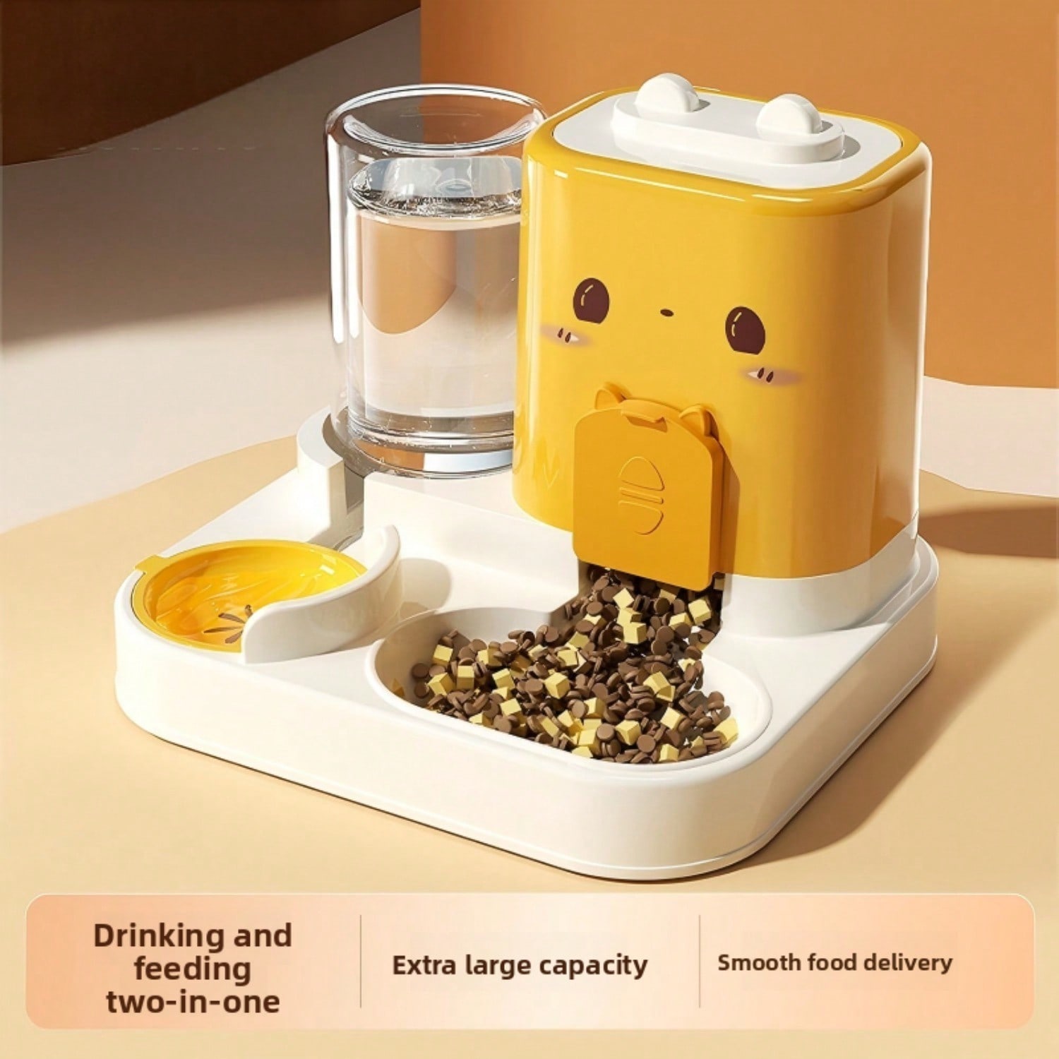 Comedero y Dispensador de Agua Automático 2 en 1 para Mascotas, Gran Capacidad Comedero de 2300ML y Bowl de Agua de 1000ML, Relleno por Gravedad, Antiderrame, Bowl Estable de Comida y Agua para Gatos y Perros, Disponible en Amarillo, Rosa y Verde — imagen 10