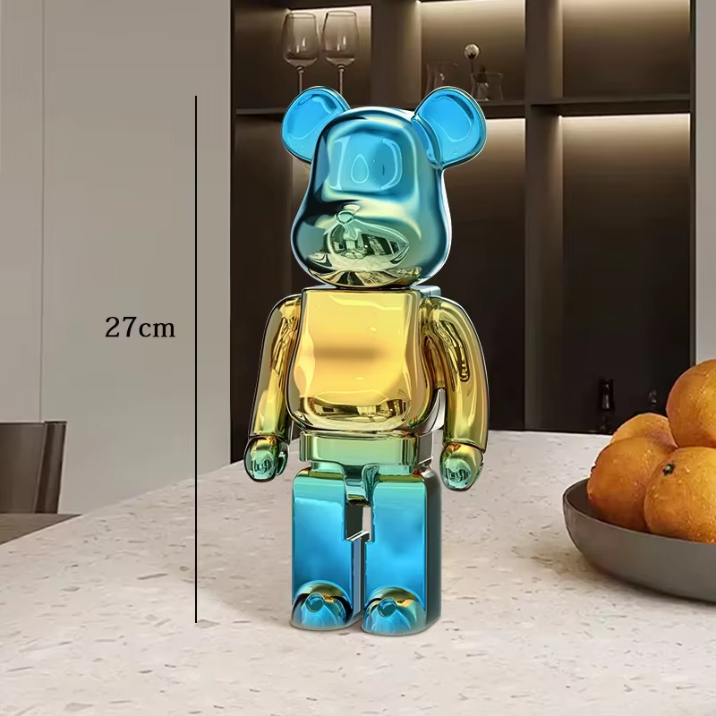 Graffiti Bear Statue Paint Block Bear Decor Resin Desktop Ornaments Home Decoration Living Room Bear Floor Sculpture Gifts — image 20