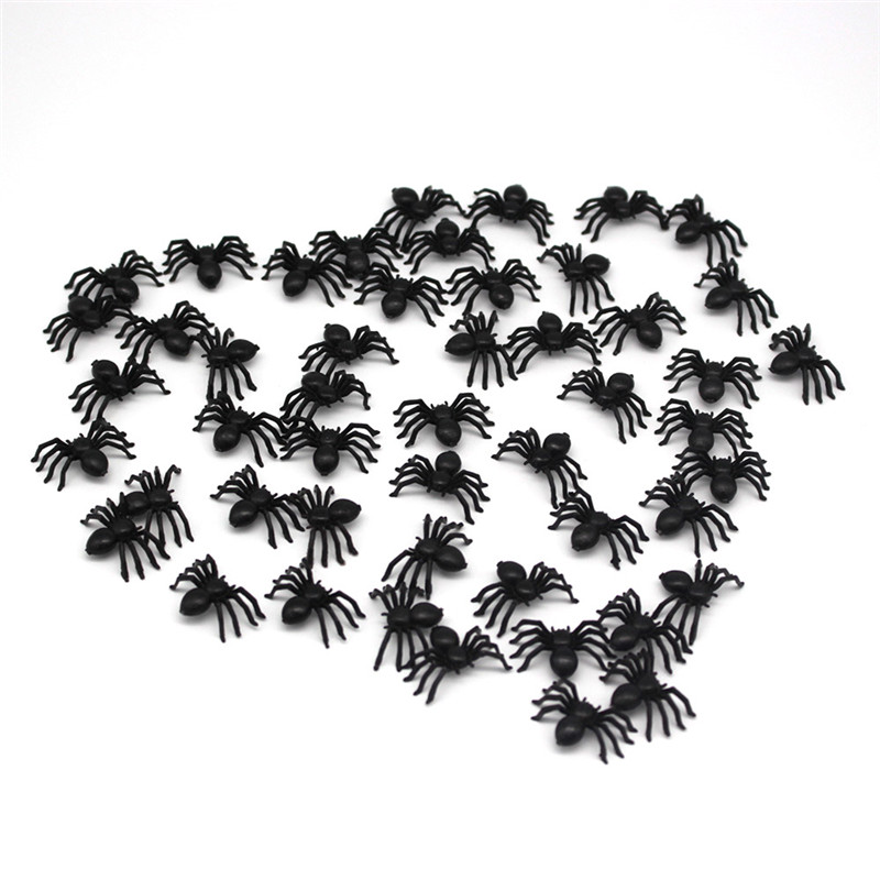 Plastic Black Spider Trick Toy Halloween Haunted House Prop Decorations Christmas Children's Day Gift — image 1