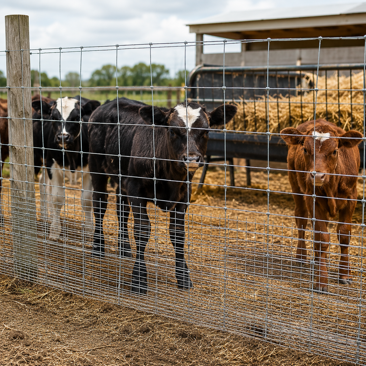 Cattle Fence 4 feet x 328 feet - Heavy-duty galvanized wire fence and wire mesh fence, suitable for pigs, goats, sheep, and deer; ideal goat fence, deer fence, livestock pen protection — image 11