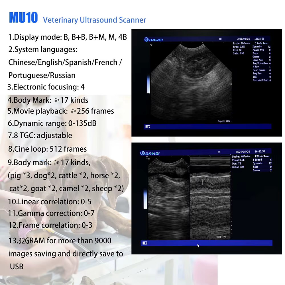 Portable Veterinary Ultrasound Scanner, Laptop Vet Pregnancy B-Ultra Machine, for Animal Farm Home Pet (B, B+B, 4B, B+M, M) — image 3