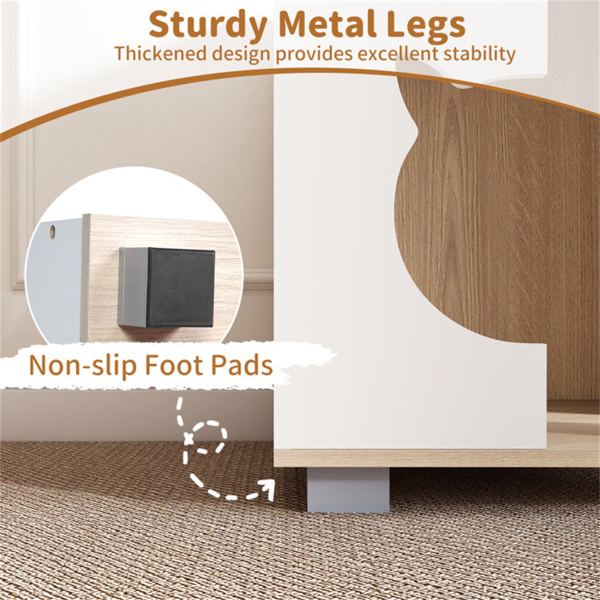 Multipurpose Wooden Cat House Nightstand, Sturdy Metal Base Anti-Slip Pet Furniture — image 7