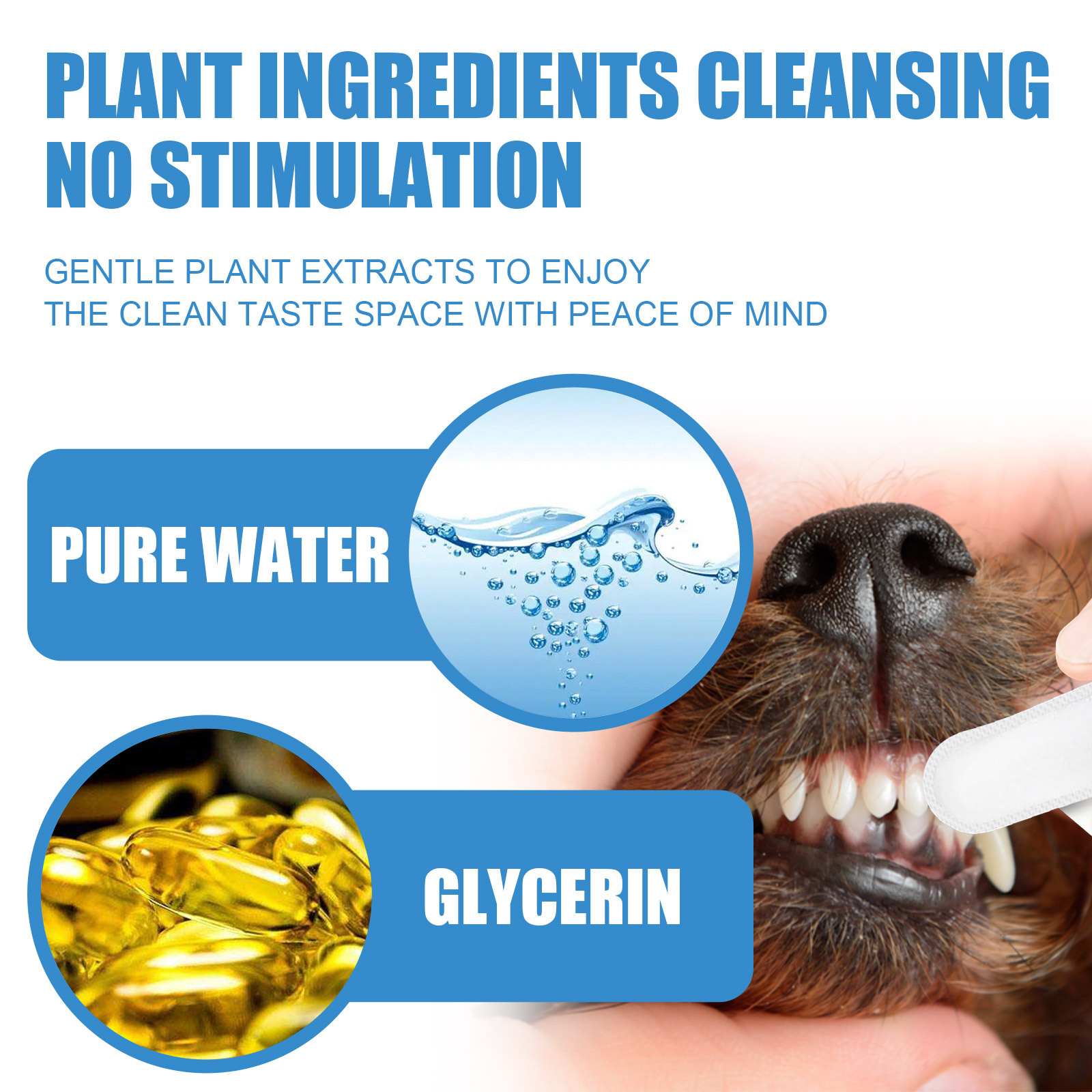 Pet Dental Finger Wipes, Bad Breath Tartar Teeth Yellow Dog Clean Mouth Care Finger Cover — image 7