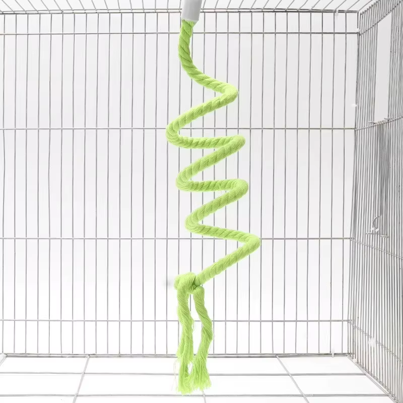 Parrot Climbing Toy Spiral Cotton Rope Bird Chewing Climbing Toys Parrot Swing Standing Toys Bird Supplies — image 6
