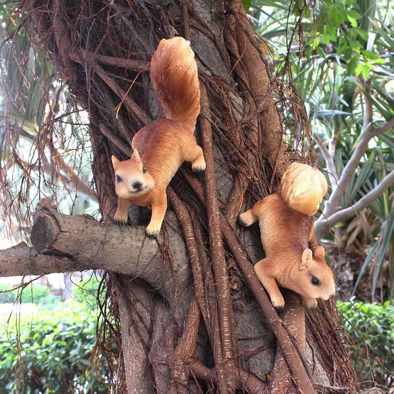 Simulated squirrel ornaments resin park outdoor yard tree decorations pendant — image 5