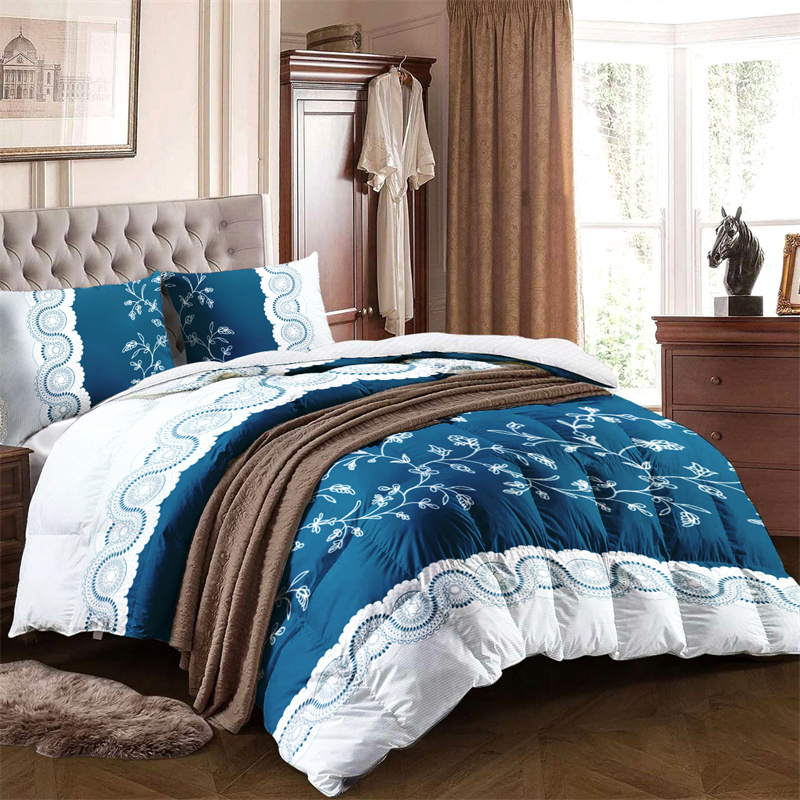 Colección de Edredón Floral Azul Turquesa 3 Piezas con Fundas de Almohadas Ajustadas, Diseño de 130 GSM Microfibra para Camas Fáciles de Limpiar y Amigables con Mascotas — imagen 6