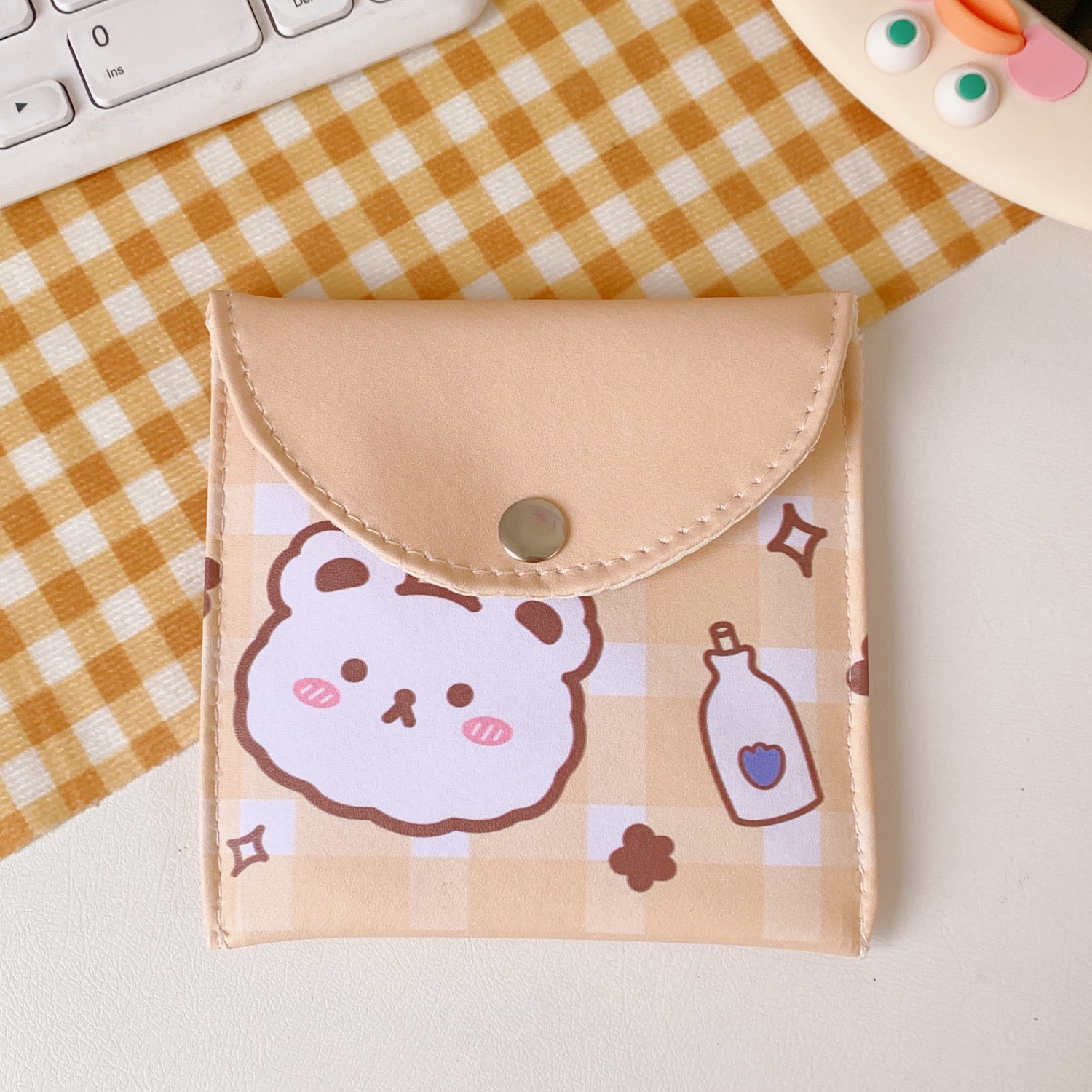 Japanese And Korean Girl Heart Ins Wind Large-Capacity Aunt Towel Storage Bag Cute Puppy New Bag Coin Purse Storage Bag — image 6