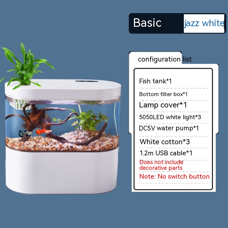 Paisaje ecológico de acuario de escritorio, autocirculación, mini pecera doméstica de cambio de agua reducido — imagen 24
