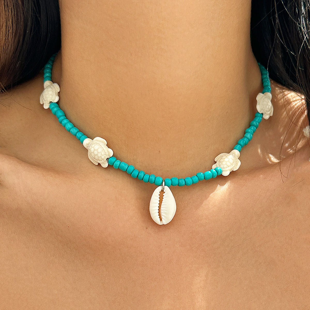Collar de mariposa de viento para cuello, collar de concha del océano, collar estrella de mar versátil — imagen 4