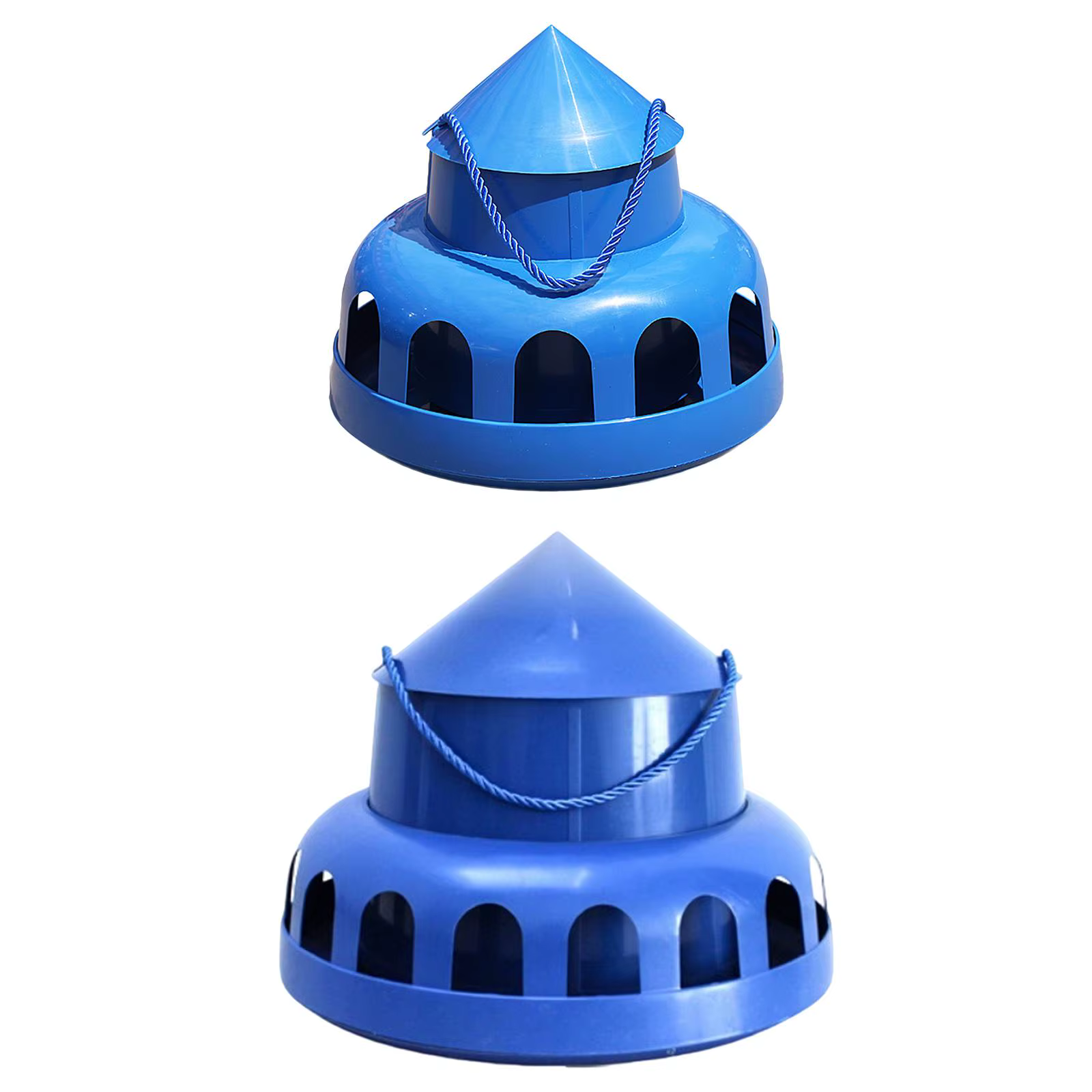 Chicken Feeder Hanging Poultry Feeder with Handle Rope Bowl Food Dispenser for Farm Cockatiel Parrot Geese Chook Hen — image 2