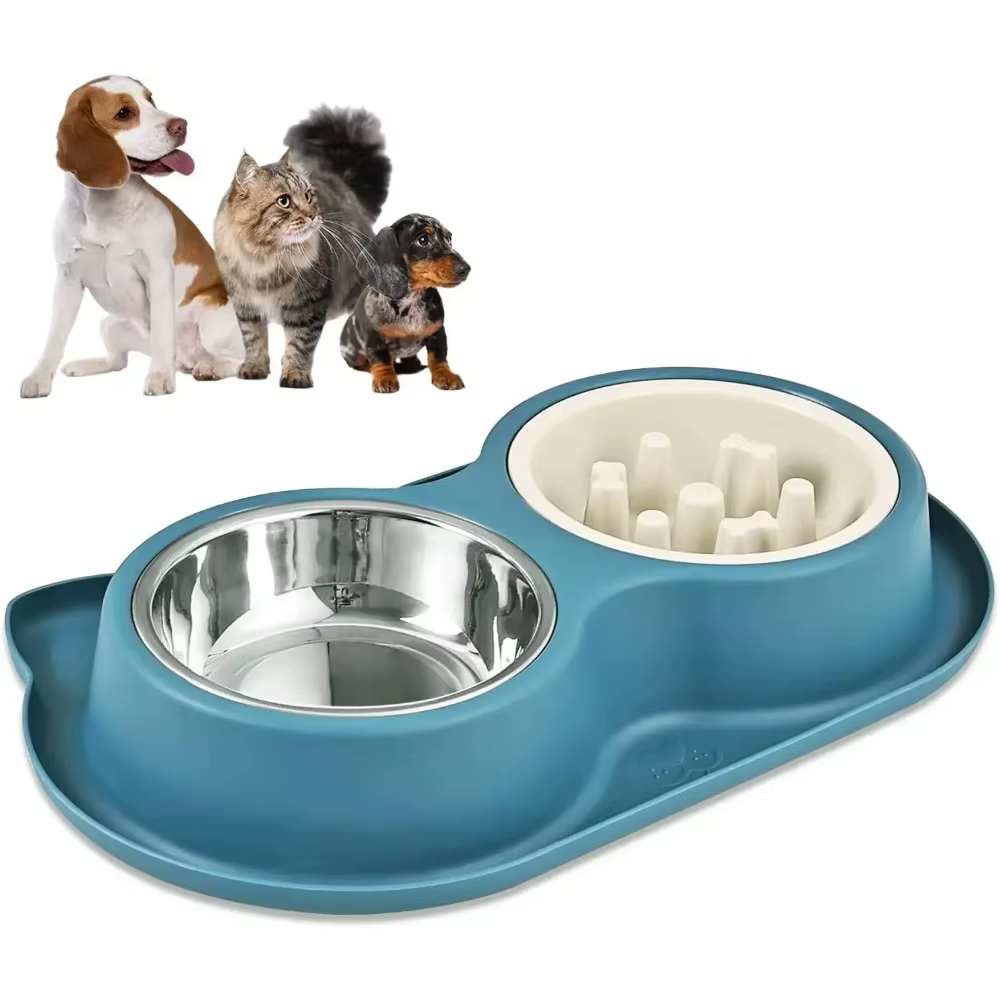 Bol de Alimentación para Gatos en Acero Inoxidable con Base de Silicón Anti-Gresca para Perros y Gatos Comida Lenta para Prevenir Ahogamiento Canino — imagen 5