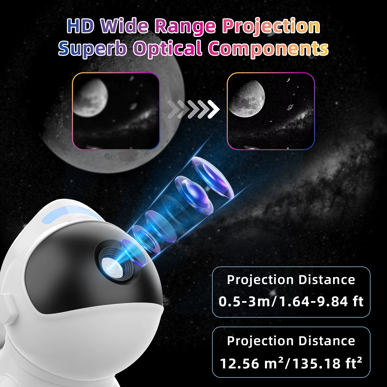 Star Projector Space Dog Projector Night Light 13 High-Definition Galaxy Discs Bedroom Decor Space Projector Birthday Gift — image 3