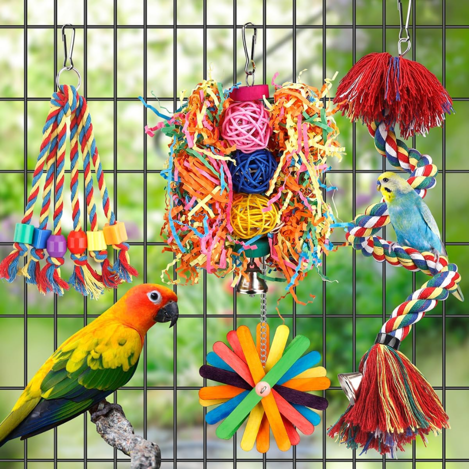 Bird Rope Perch Toy With Bell, Colorful Chew & Foraging Toy For Parrots — image 5