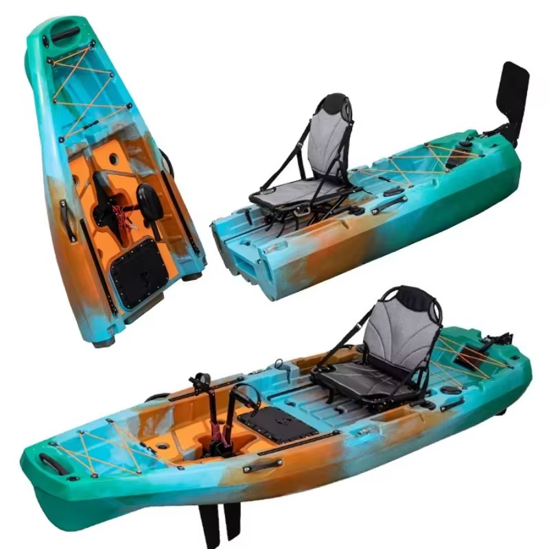 New Designed 10ft 1 Person Modular Fishing Kayak With Pedals Detachable Foldable Kayak Suit for Electric Motor — image 6