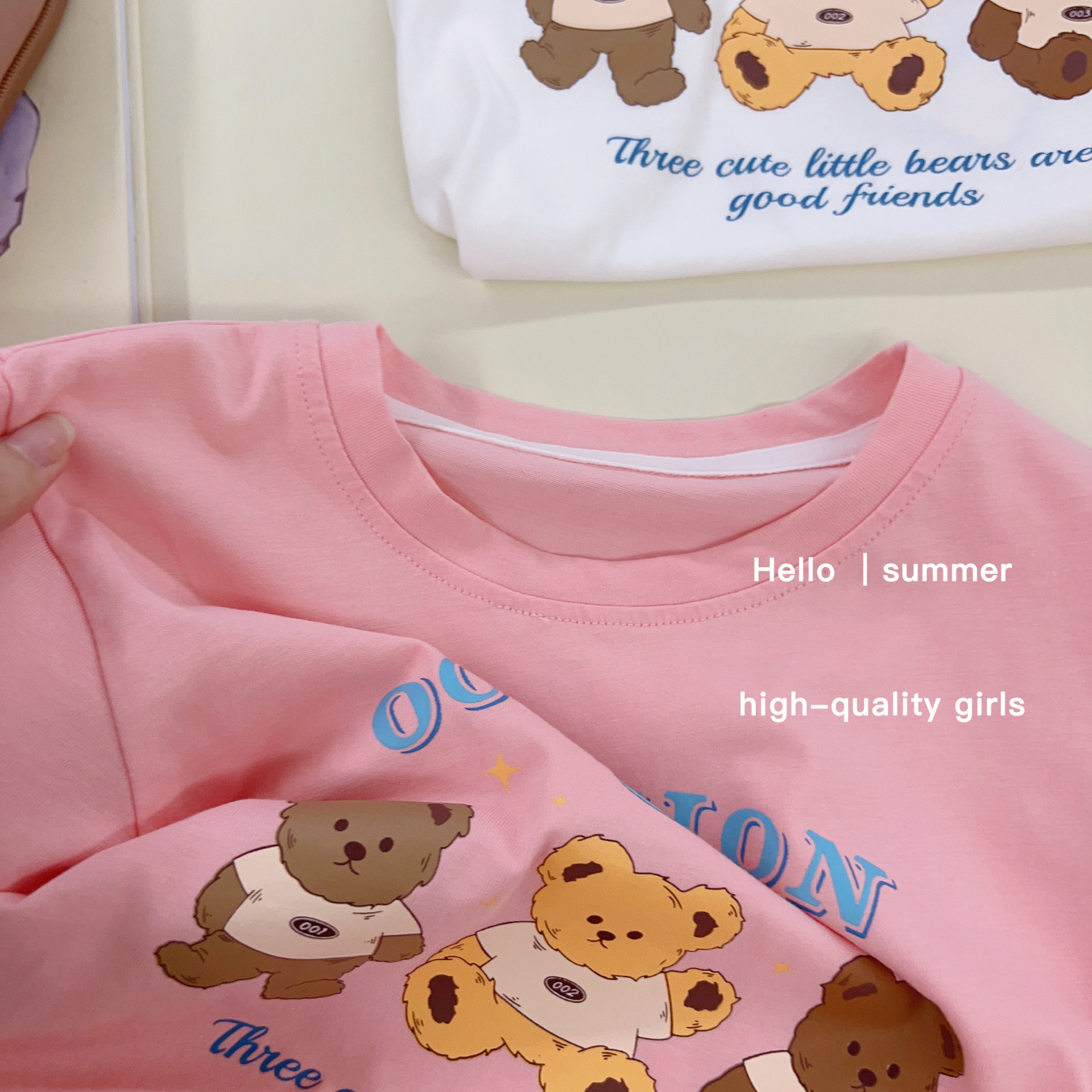 Cute Bear Cartoon Kids' Short Sleeve T-Shirt for Boys and Girls — image 4