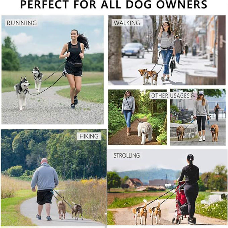 Traje de cuerda de salto con tracción para mascotas, bolsa de cintura deportiva reflectante para correr de noche — imagen 11