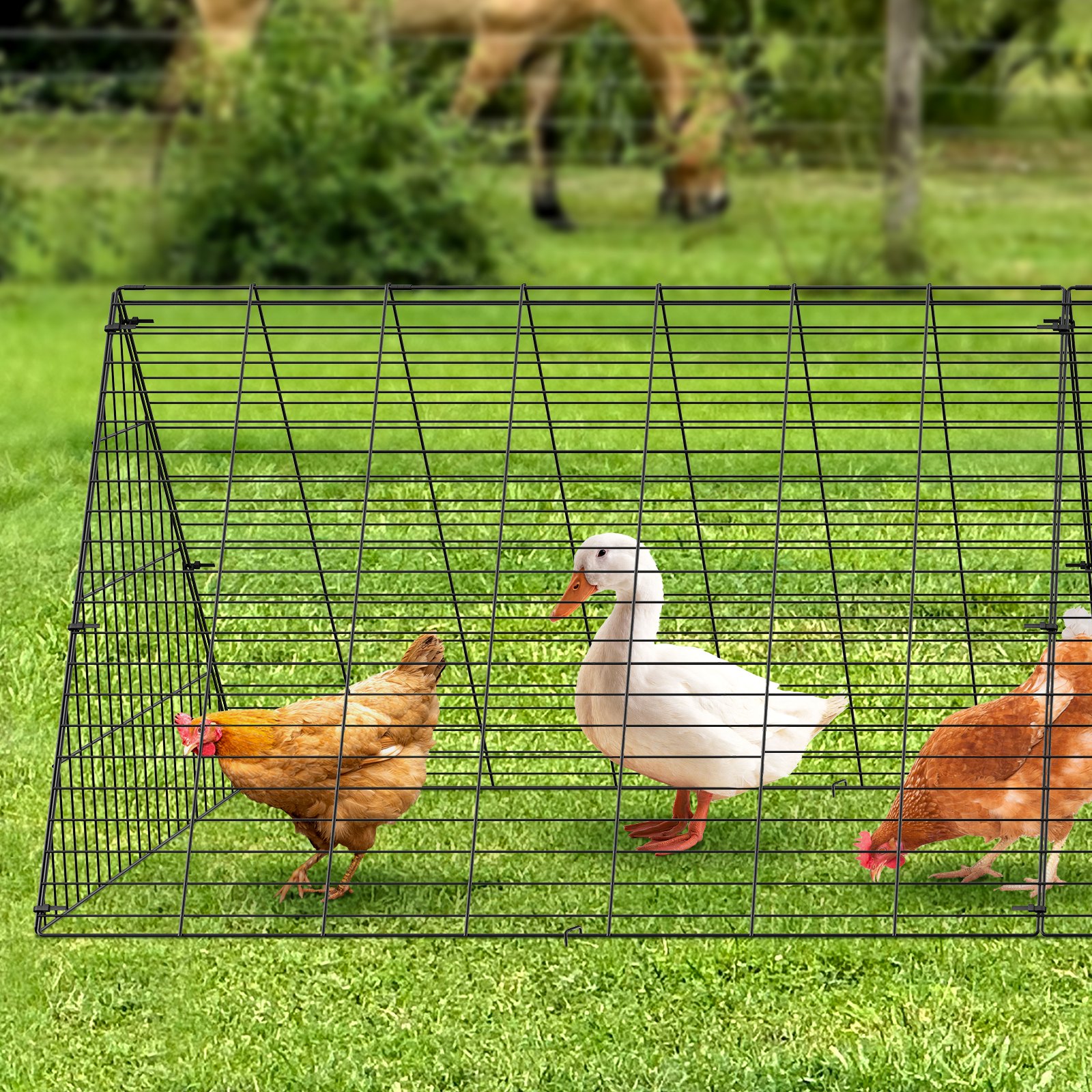 Chicken Tunnels, 236.2 X 157.5 X 24.2 Inch(LxWxH) Chicken Tunnels For Yard, Portable Chicken Tunnels For Outside With Corner Frames, 2 Sets, Suitable For Chickens, Ducks, Rabbits — imagen 1