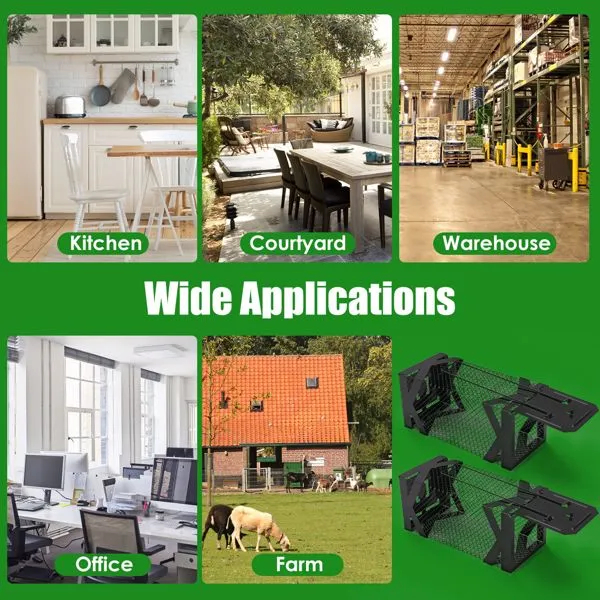 Presa Humana de Ratones Caja No Letal Sin Electricidad Glue Químicos, Metal Pesado Resistente a la Rústica 1.15mm Fácil Captura y Liberación para Ratones Topillos Hamsters Interior y Exterior — imagen 6