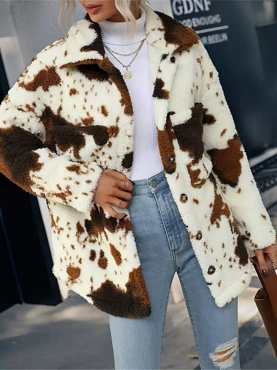 Double-sided Plush Cow Pocket Top Jacket — image 6