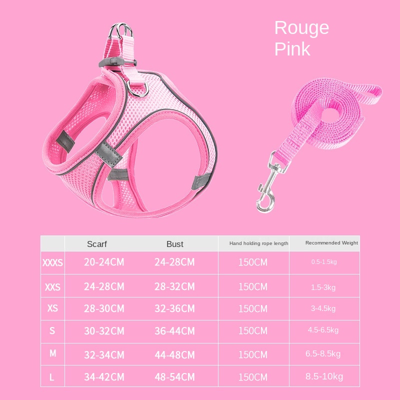 Pet Supplies Vest Pet Leash Cat Dog Chest Strap Breathable Reflective Dog Walking Chain — image 7