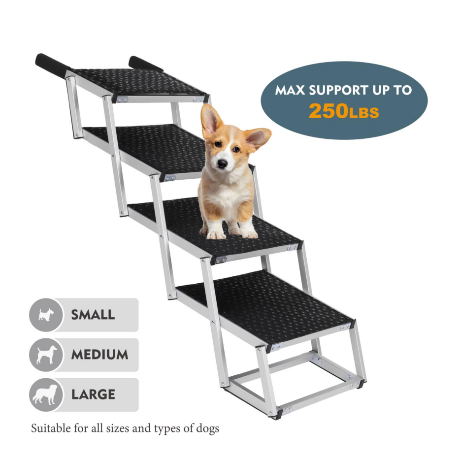 Paso de Perro Plegable para Vehículos, Accesorios Portátiles para Perros Grandes con Superficie Antideslizante y Diseño Reforzado, Ligero pero Resistente hasta 250lbs — imagen 6