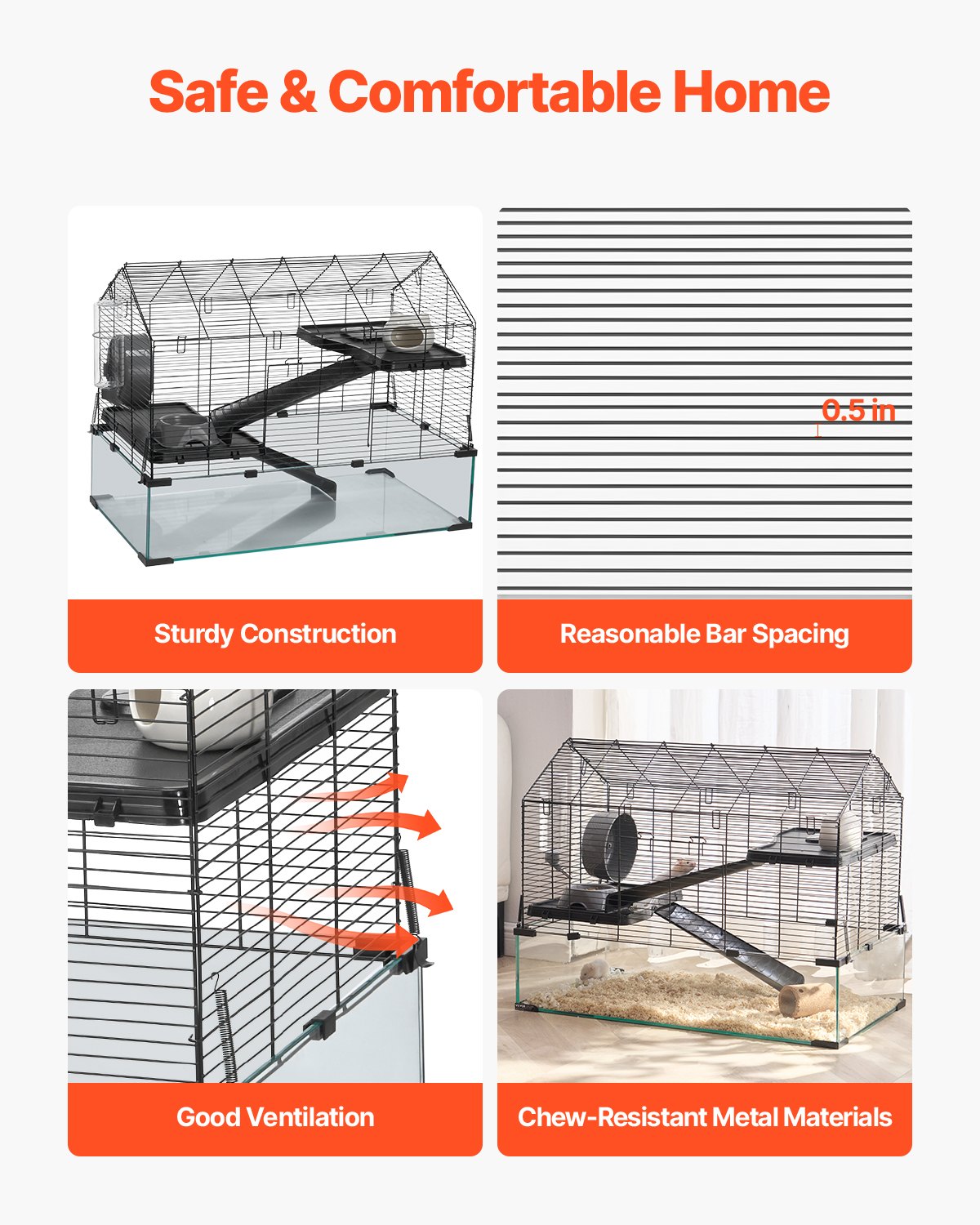 Wire Hamster Cage Habitat 29.5in Pet Rodent Gerbil Mice Small Animal House — imagen 2