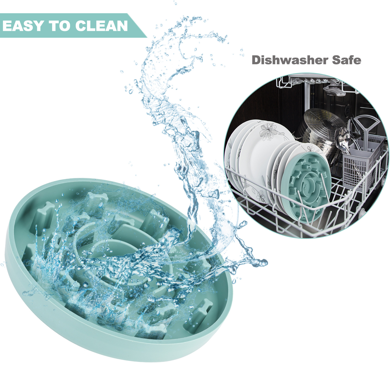 Pet Slow Food Bowl Pet Utensil Anti-Choking Slow Food Suction Cup Non-Slip Silicone Slow Food Bowl For Cats And Dogs — image 3