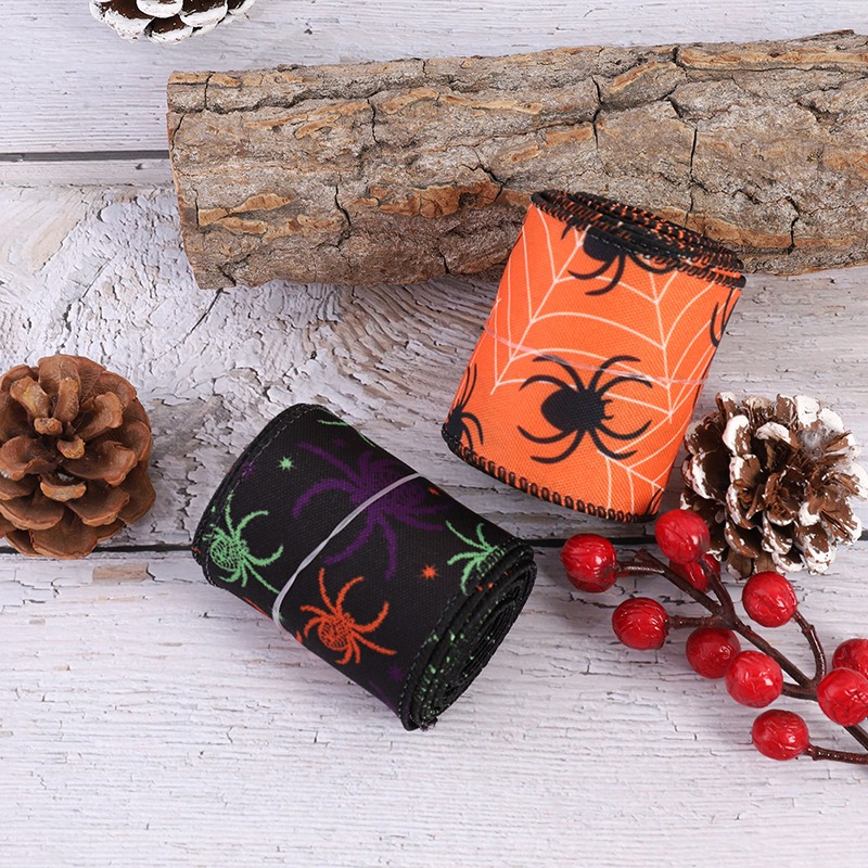 Creative Halloween spider print ribbon Halloween party decoration ribbon DIY decoration ribbon material — image 6