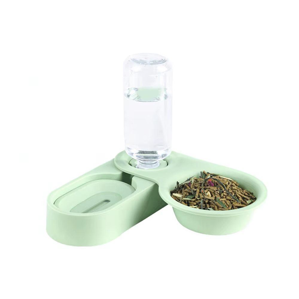Pet Rabbit Chinchilla Guinea Pig Food Bowl Auto Feeder All-in-One Splice Food Bowl Drinking Fountain Raised Standing Dish Bowl — image 6