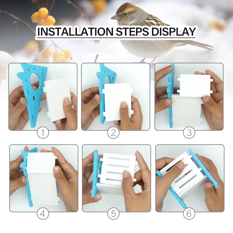 Juguetes de Deslizamiento para Aves y Roedores - Casa de Escondite para Hamsters, Pájaros y Conejos con Escaleras y Pasaje de Madera — imagen 3