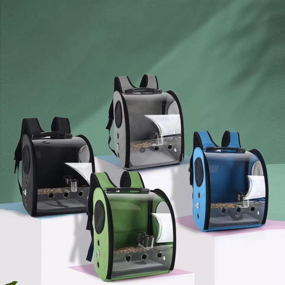 Pet Bird Cage House Parrot Carrier with Feeders Bird Large Space Travel Bag Breathable Portable Bird Cage Accessories — image 6