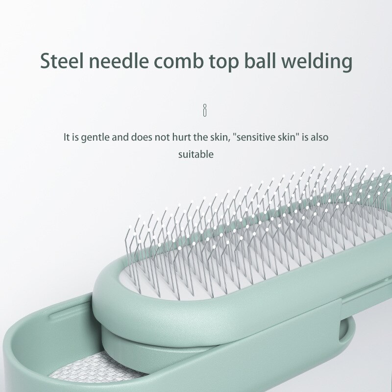 Double-Sided Hair Removal Massage Cat And Dog Comb Cleaning And Grooming Combing Stainless Steel Knot Opening Tool Pet Supplies — image 3