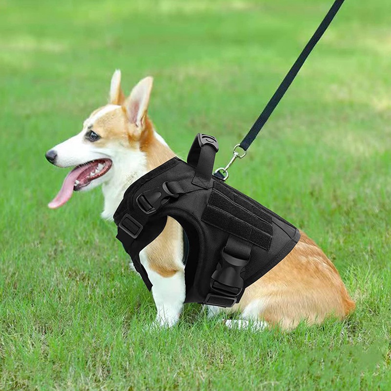 Nylon Tactical Dog Adjustable Vest Training Dog Vest Pet Training Vest with Leash — image 3