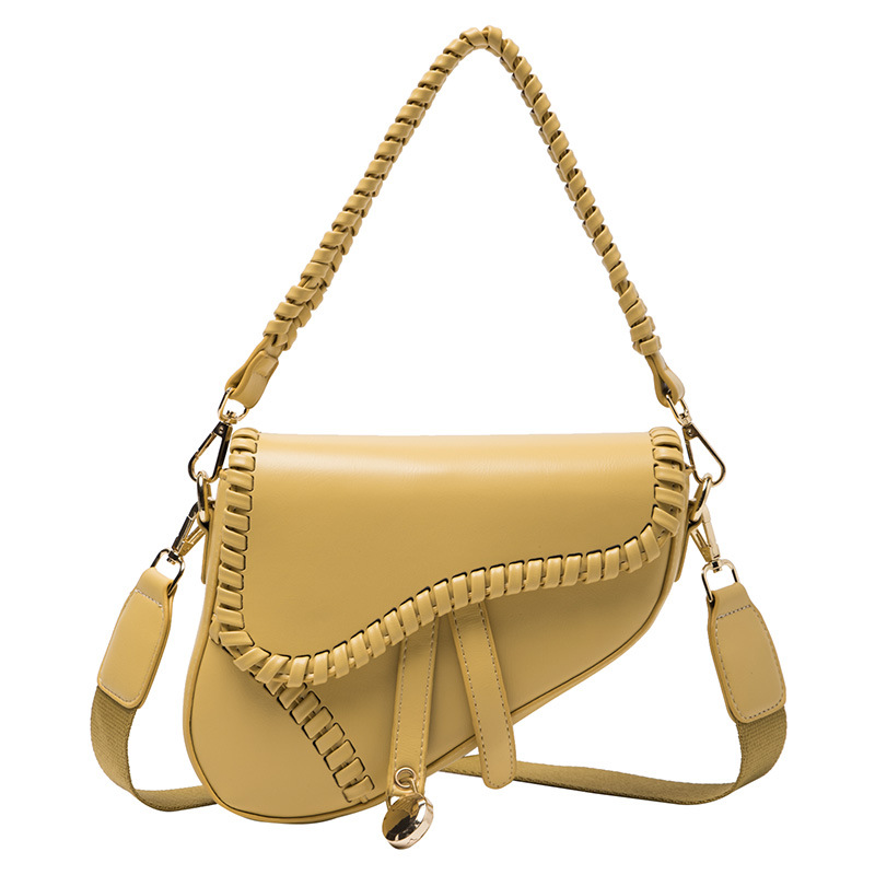 Women's Bag Autumn New Fashion One-Shoulder Messenger Personality Saddle Bag Korean Version Of The Solid Color Literary Trendy Bag — imagen 3