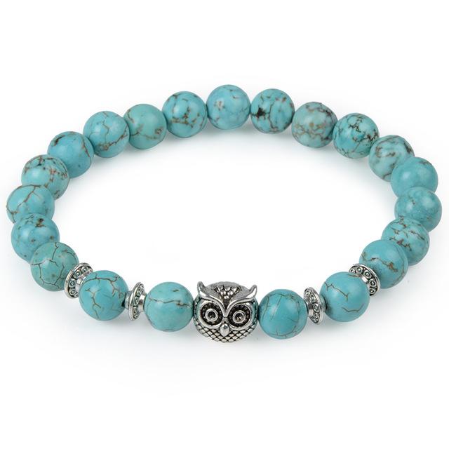 Natural Stone Owl Head Yoga Bracelet — image 6