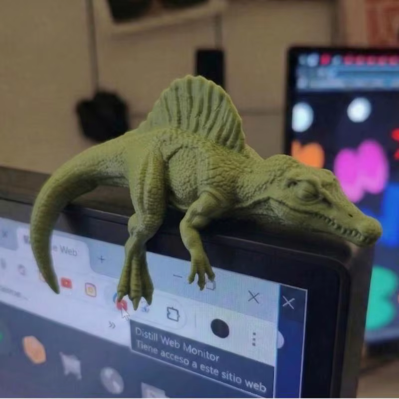Sleeping T-Rex Monitor Topper Figurines 3D Printed Mini Lazy Dinosaur Ornaments For Desk/Monitor/Shelf Cute Jurassic Dino Decor — image 5