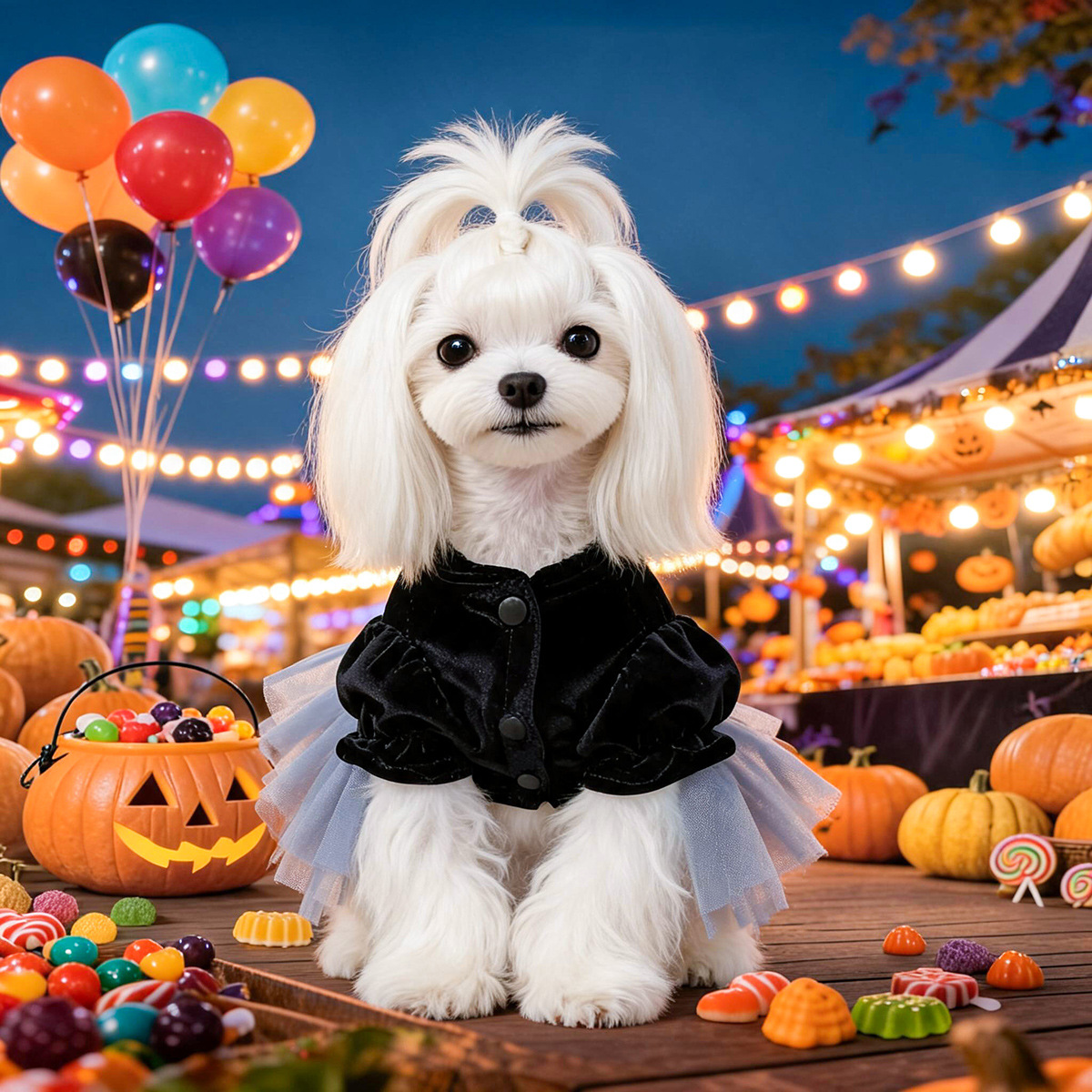 Pet Dog Cat Clothing Halloween Phantom Wedding Dress Princess Dress for Small Dogs — image 4