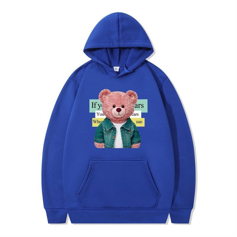 Bear Print Women's Long Sleeve Hooded Sweatshirt Bulk — image 18