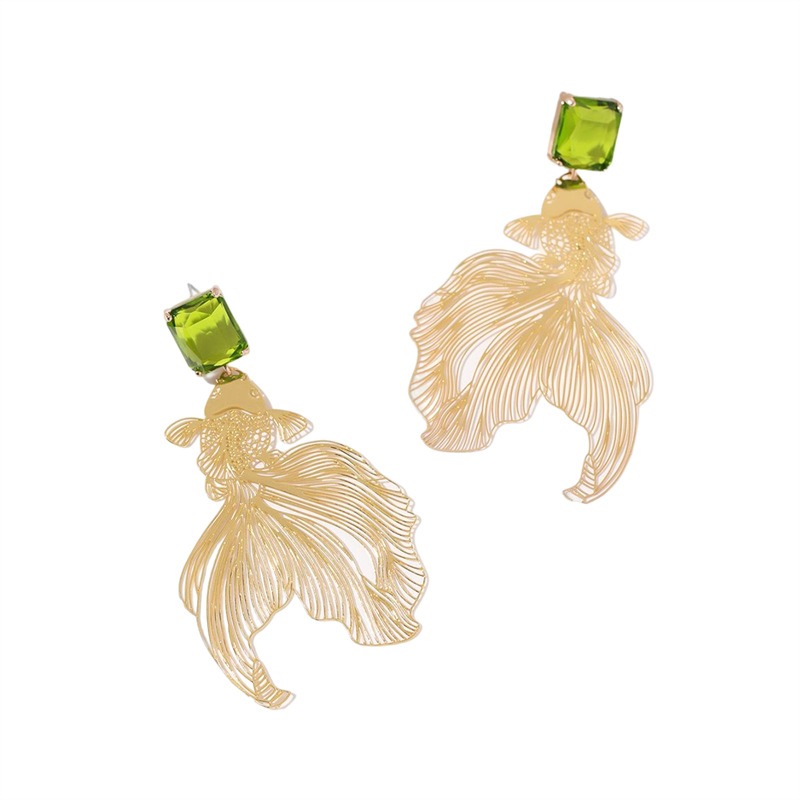 Pulseras de peces dorados con diamantes grabados a mano y accesorios de moda — imagen 1